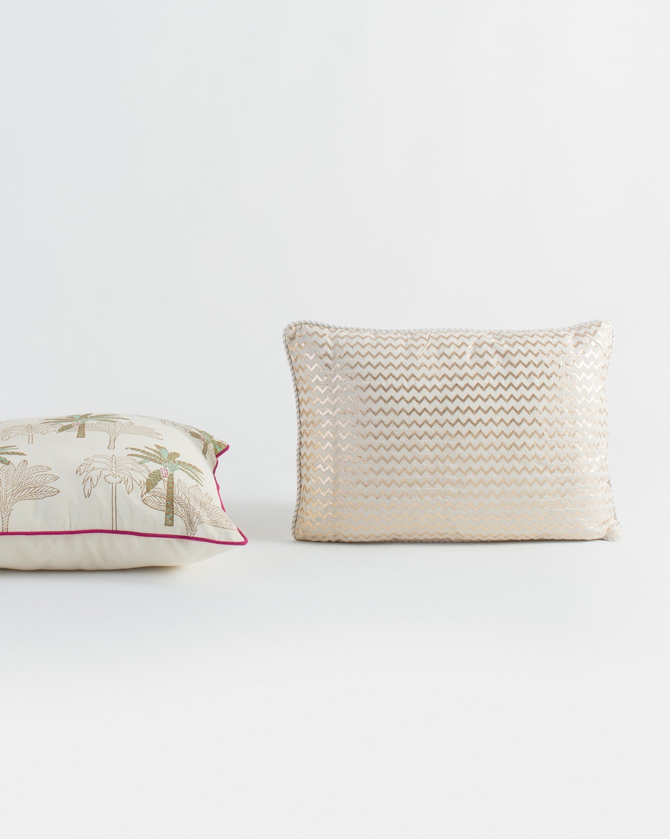 Chevron Chanderi Pillow Cover