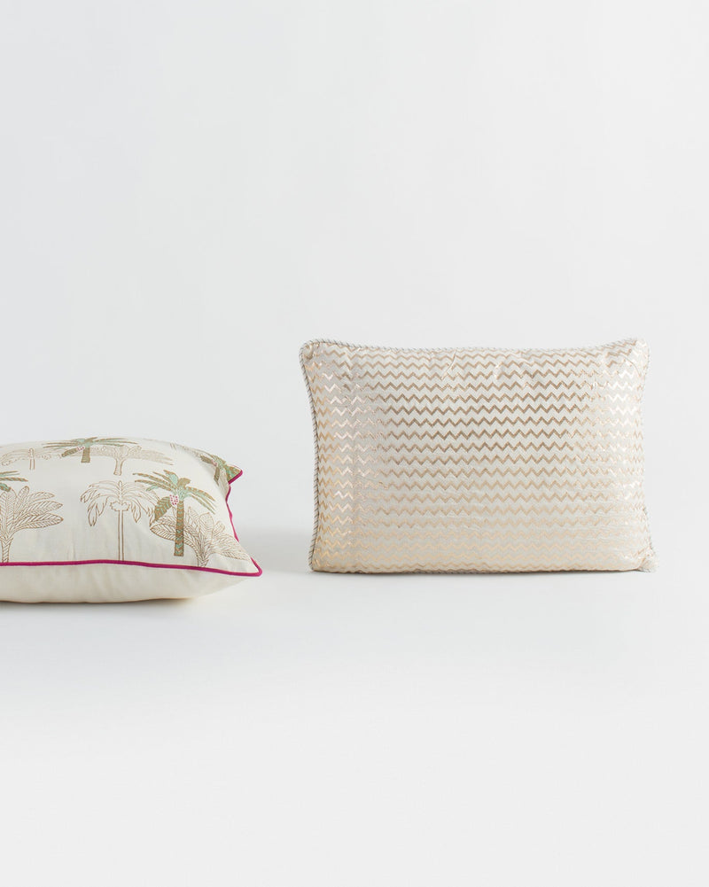 Chevron Chanderi Pillow Cover