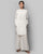 Pewter Mid-Length Kurta - Charcoal Boota