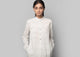 Pewter Mid-Length Kurta - Charcoal Boota