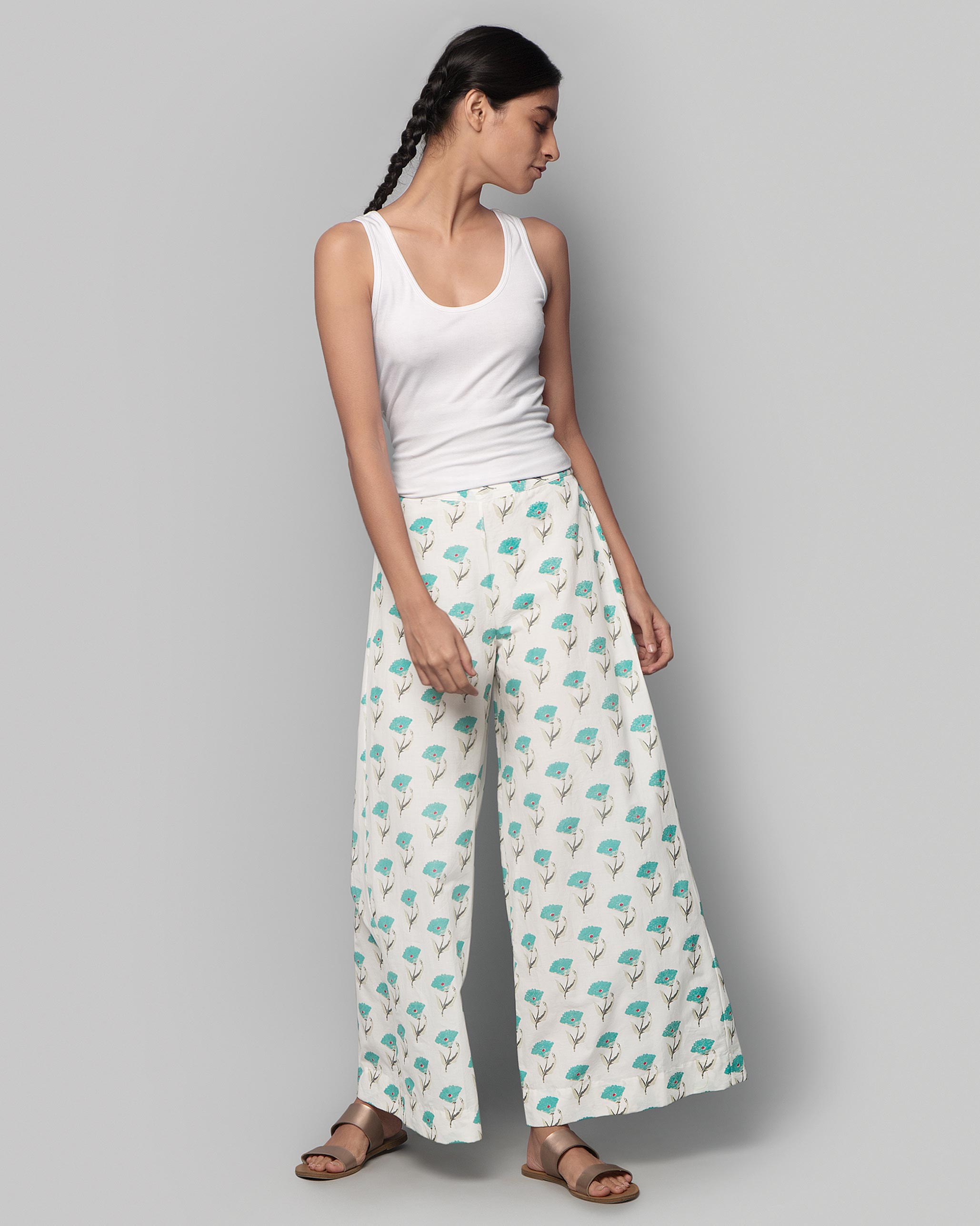 Ash Full-length Pyjama - Aqua Boota