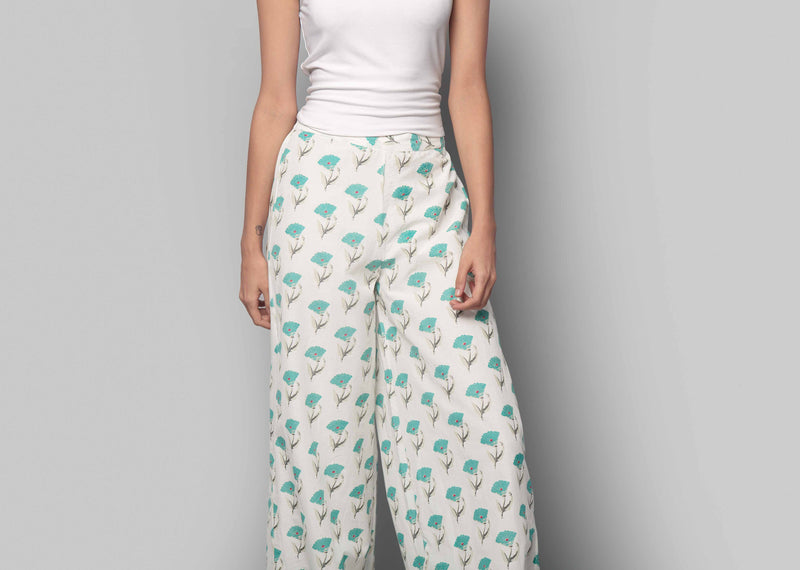 Ash Full-length Pyjama - Aqua Boota