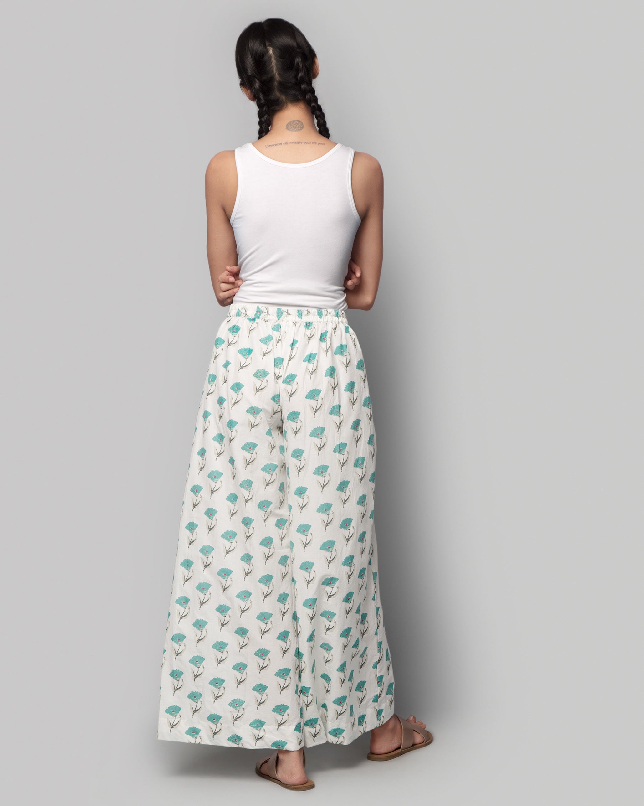 Ash Full-length Pyjama - Aqua Boota