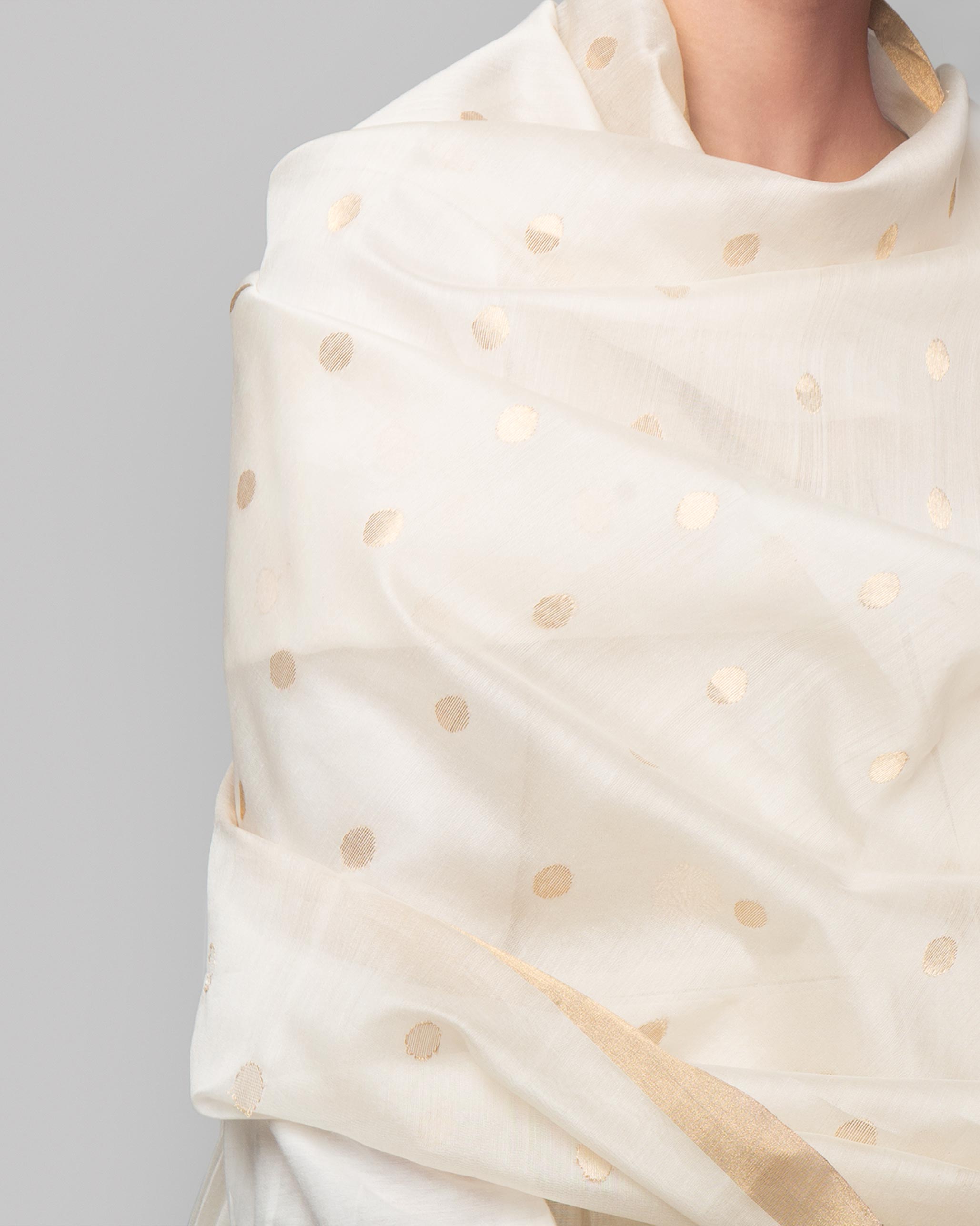 Neela Chanderi Dupatta