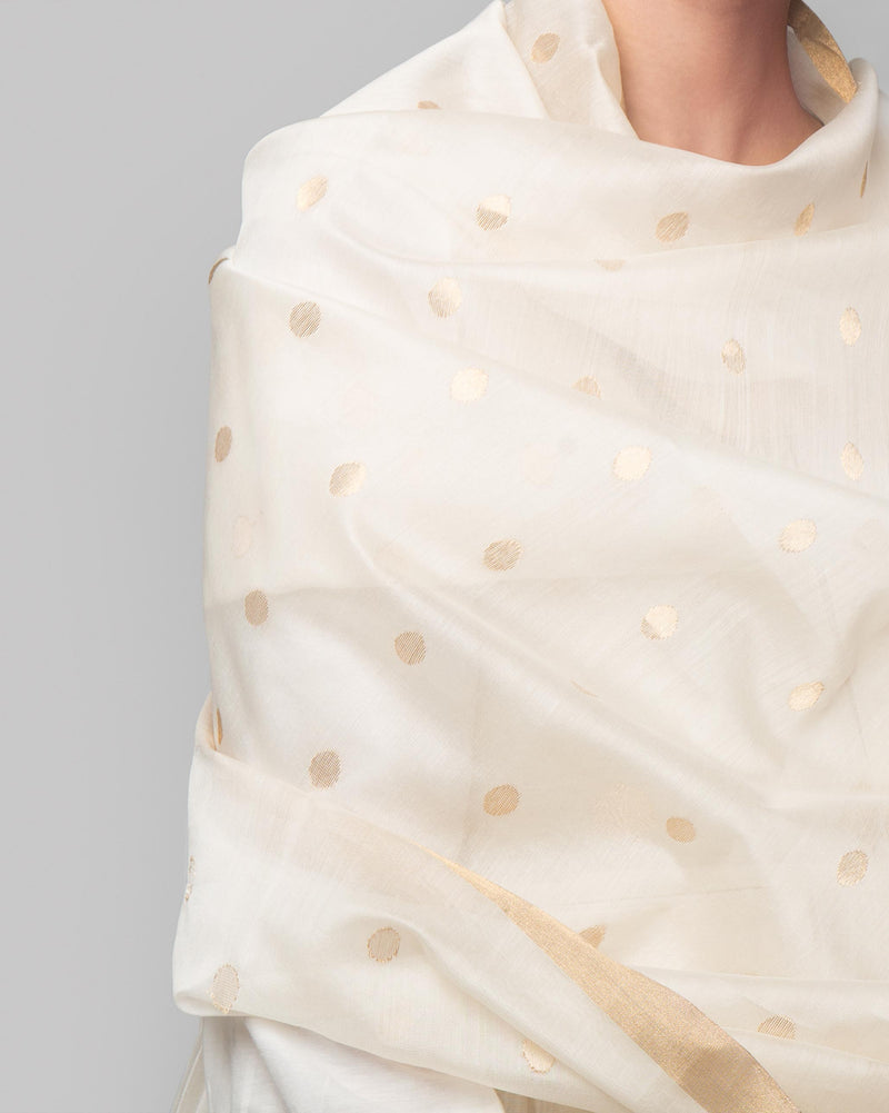 Neela Chanderi Dupatta