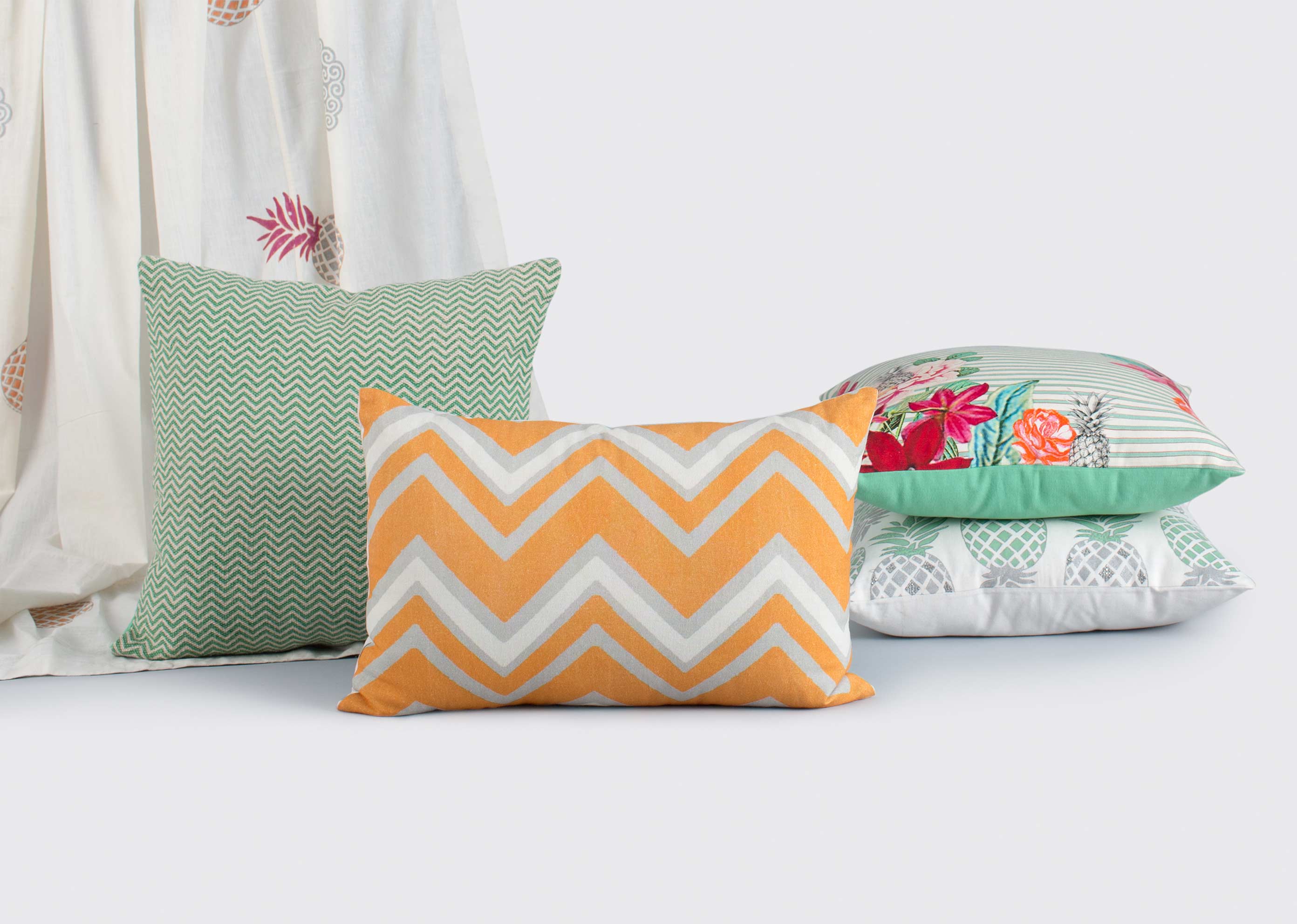 Mahe Chevron Pillow Cover -Tangerine