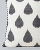 Ikat Tear Drop Cushion Cover - Charcoal