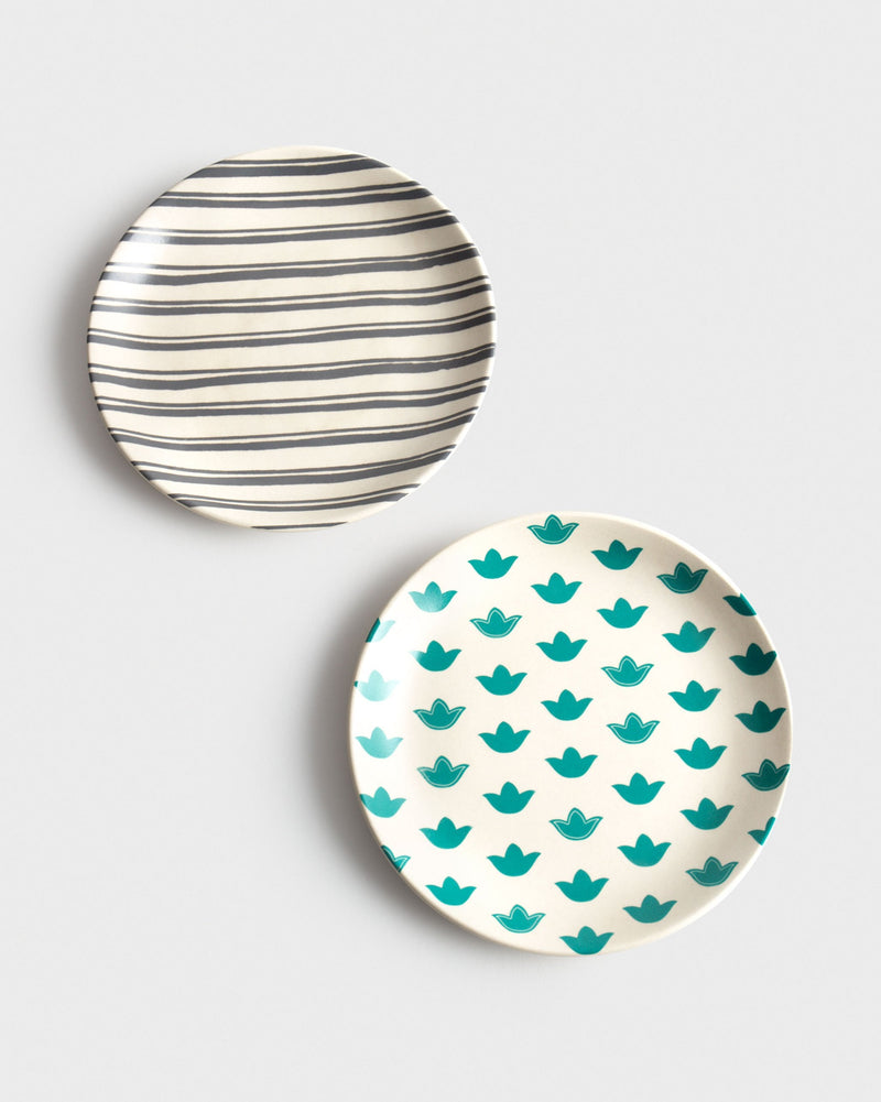 Lotus Aqua Quarter Plate (Set of 2)