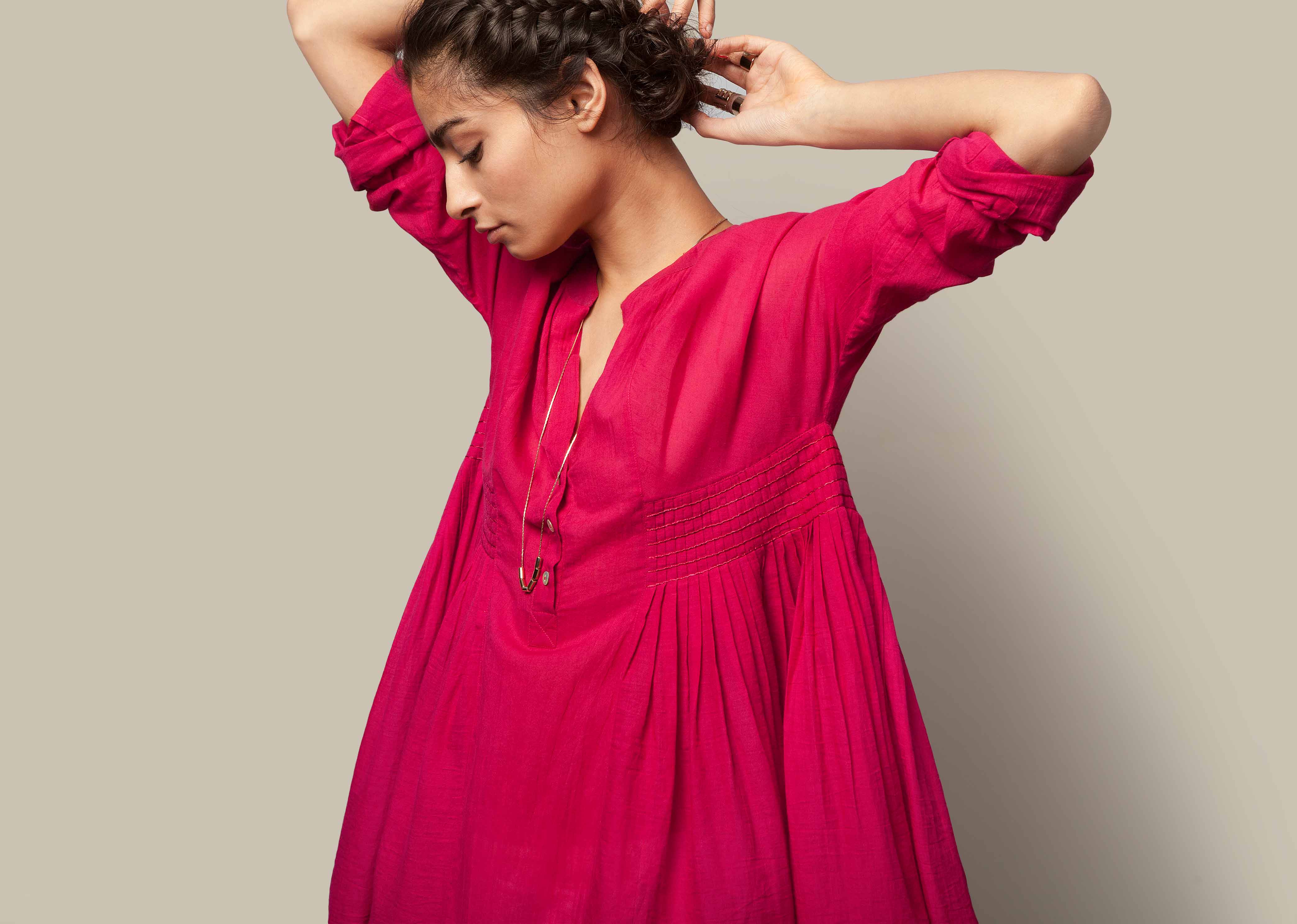 Peasant Blouse - Fuchsia