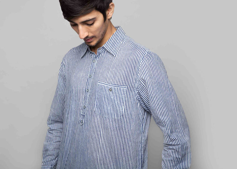 Vagator Stripe Shirt - Blue & White