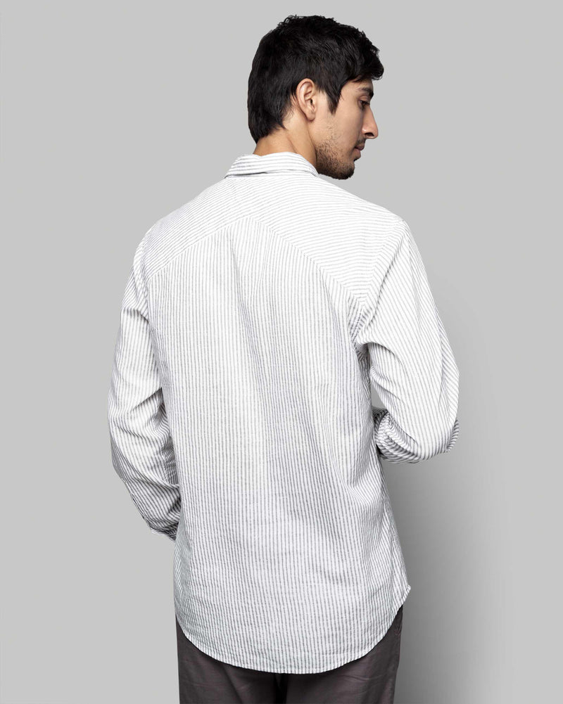 Vagator Stripe Shirt - Dove & White