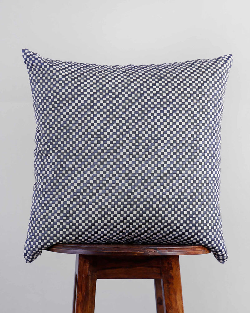 Verandah Lattice Cushion Cover - Indigo