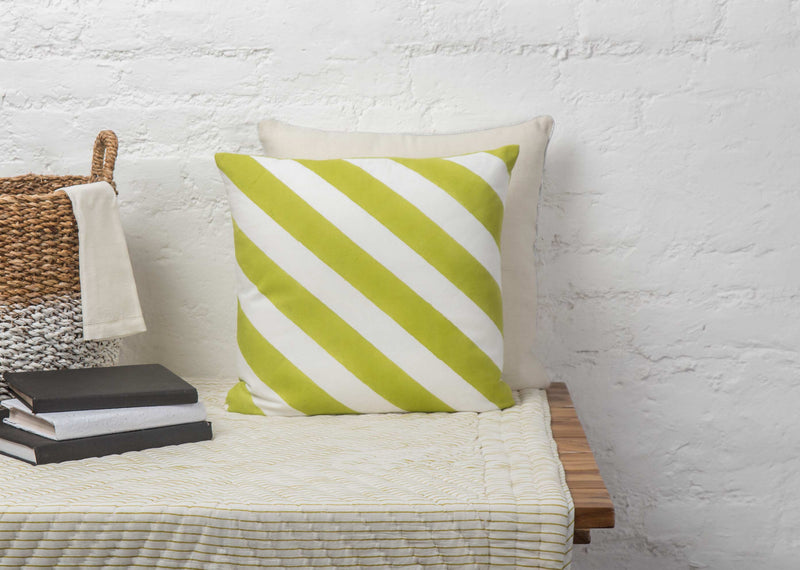 Verandah Candy Stripe Cushion Cover - Lime