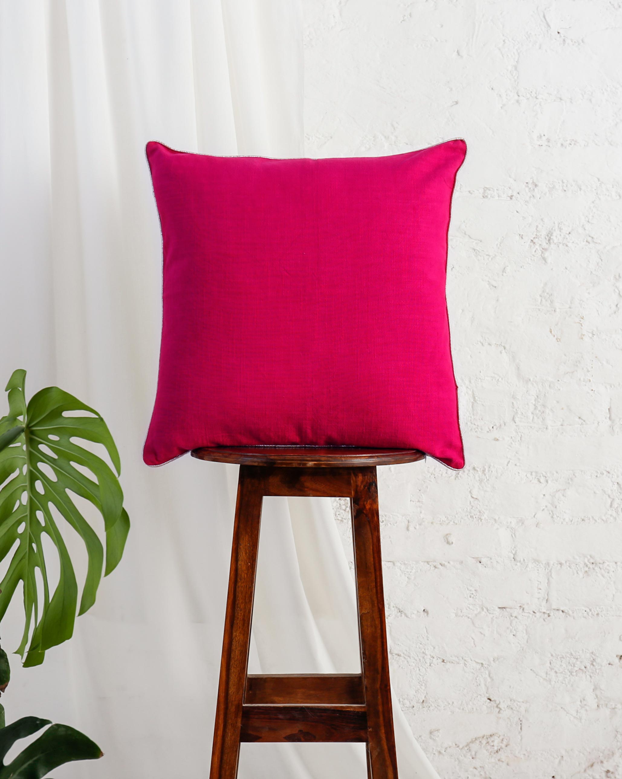 Verandah Reversible Cushion Cover - Lime & Fuchsia