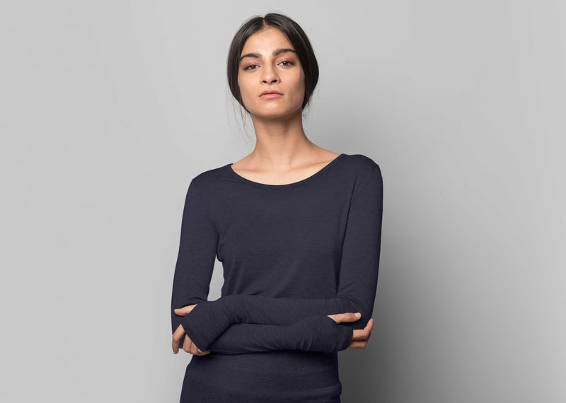 Ukiyo Long Sleeve Tee - Indigo