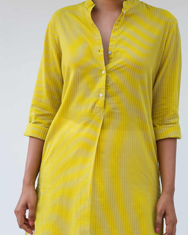 Basic Mid-Length Kurta - Yellow