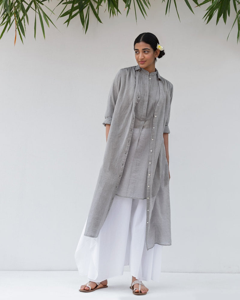 Pin Tuck Kurta - Grey