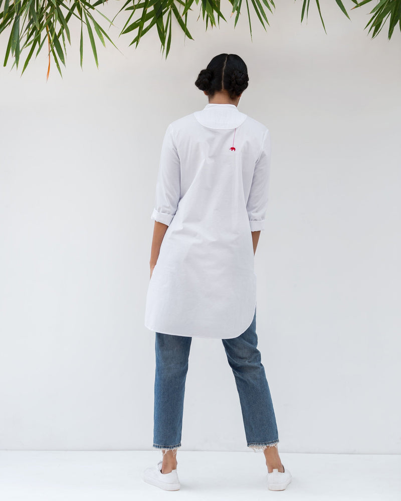 Pin Tuck Kurta - White