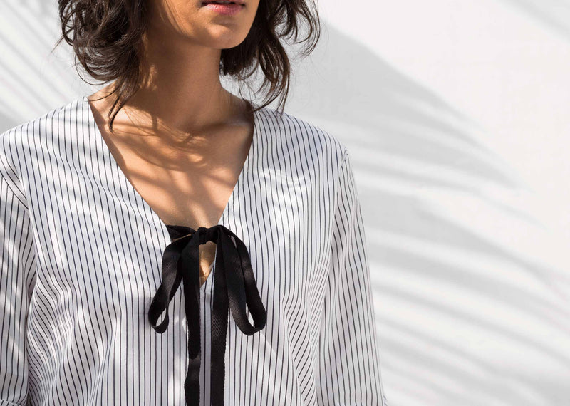 Twill Tie Stripe Top