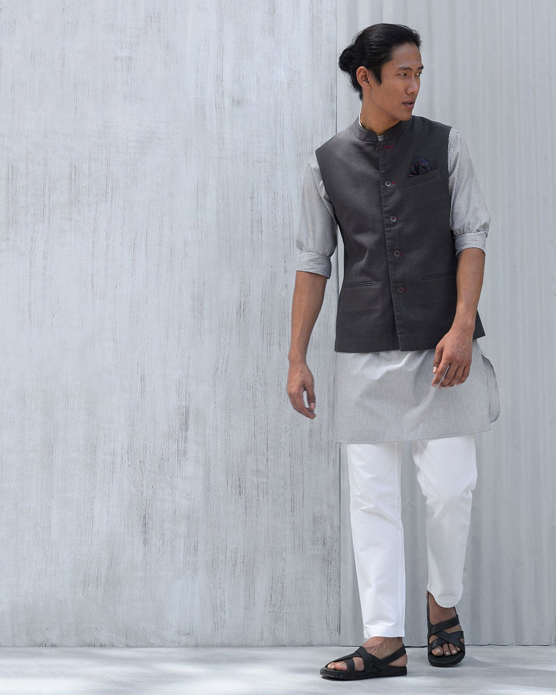 Nehru Jacket - Charcoal