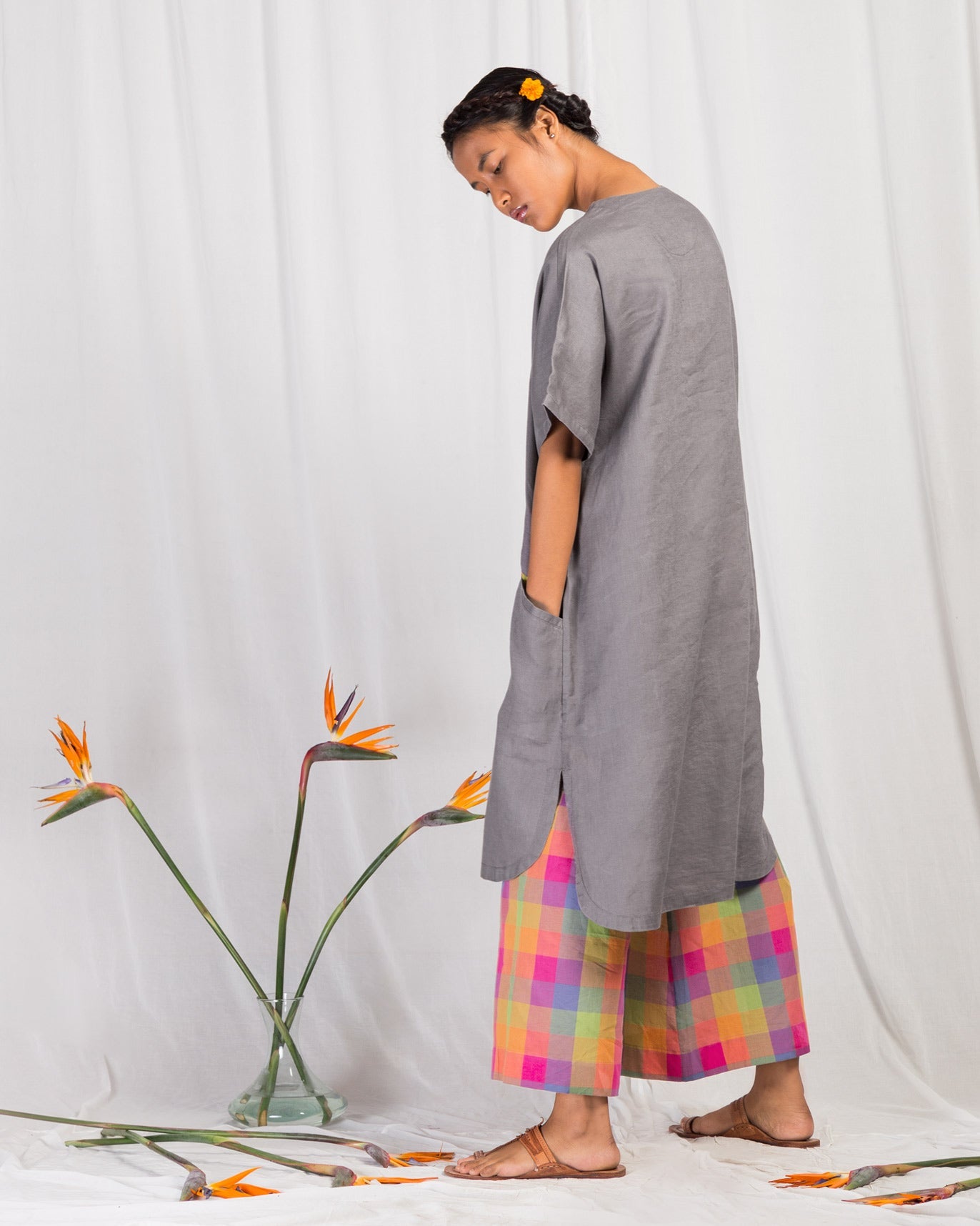 Over Size Kurta - Grey