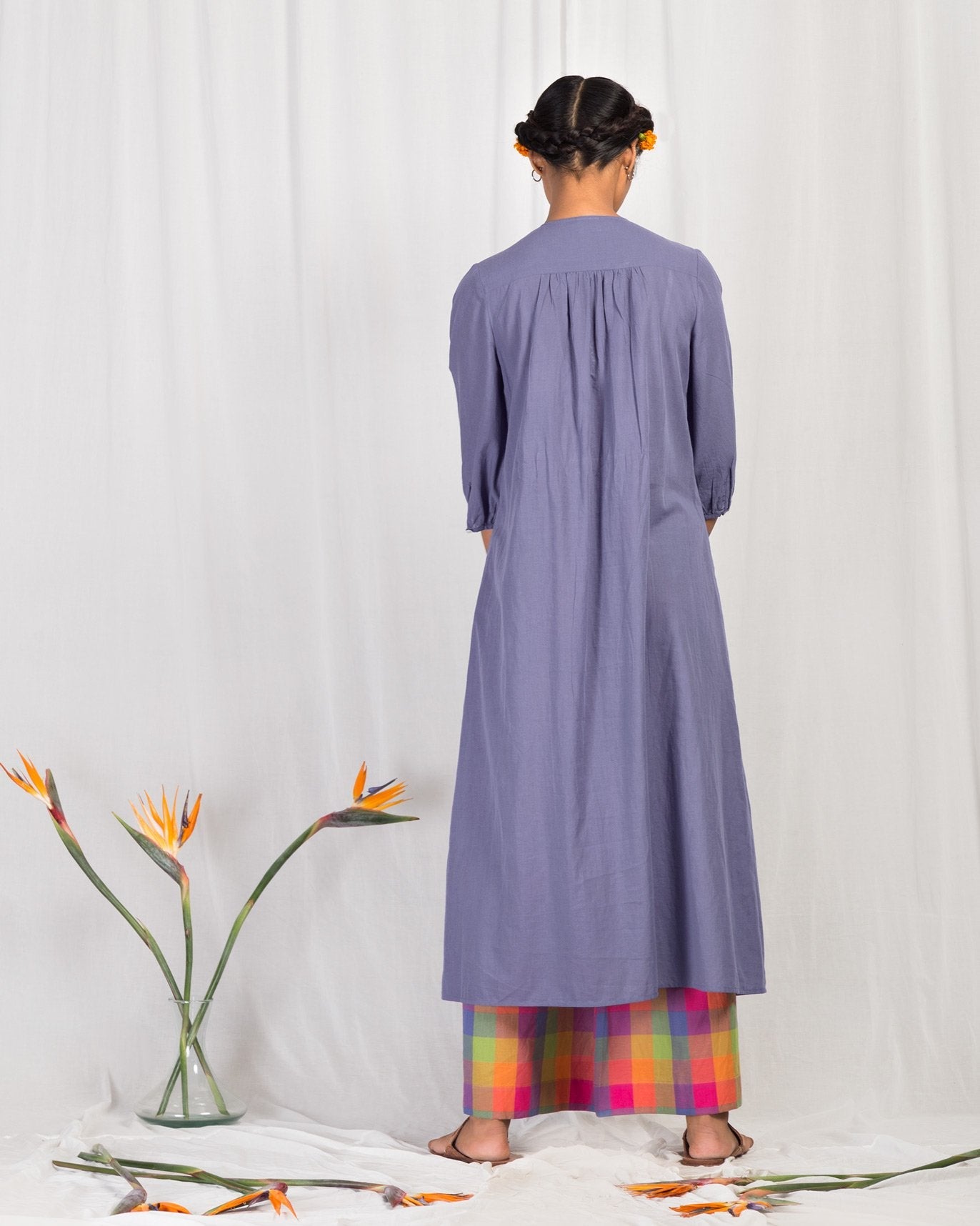 Front Pleat Kurta - Blue