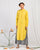 Long Length Stripe Kurta - Yellow