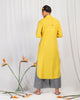 Long Length Stripe Kurta - Yellow