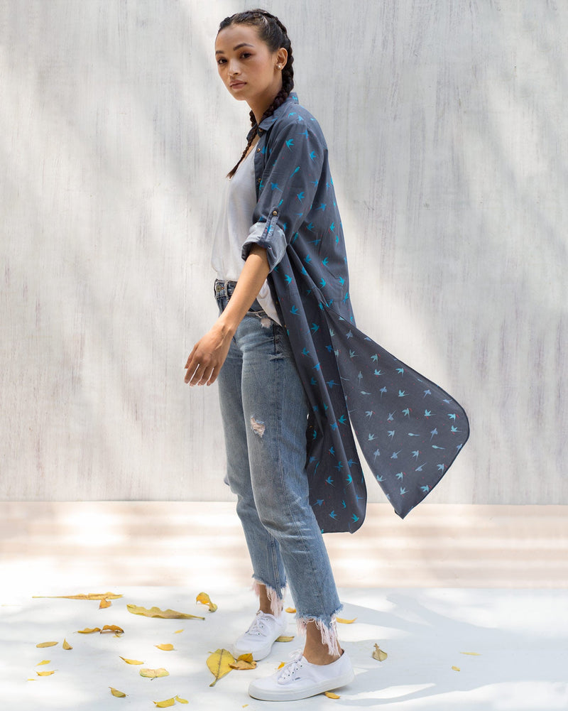 Button-down Top - Navy