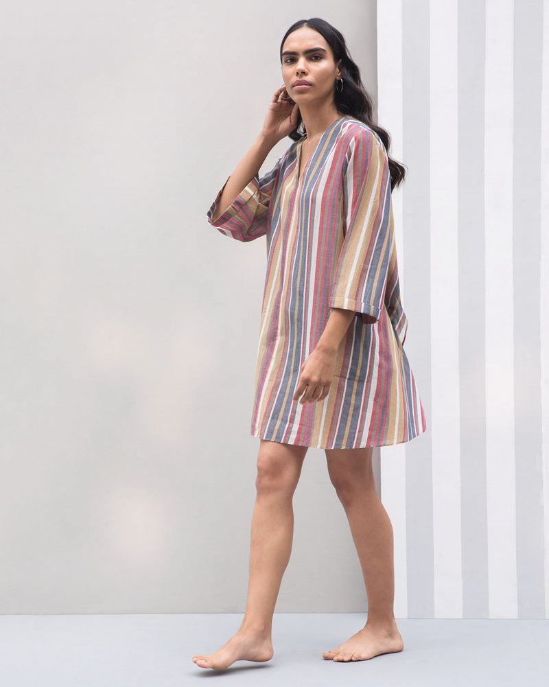 Back Slit Stripe Kurta