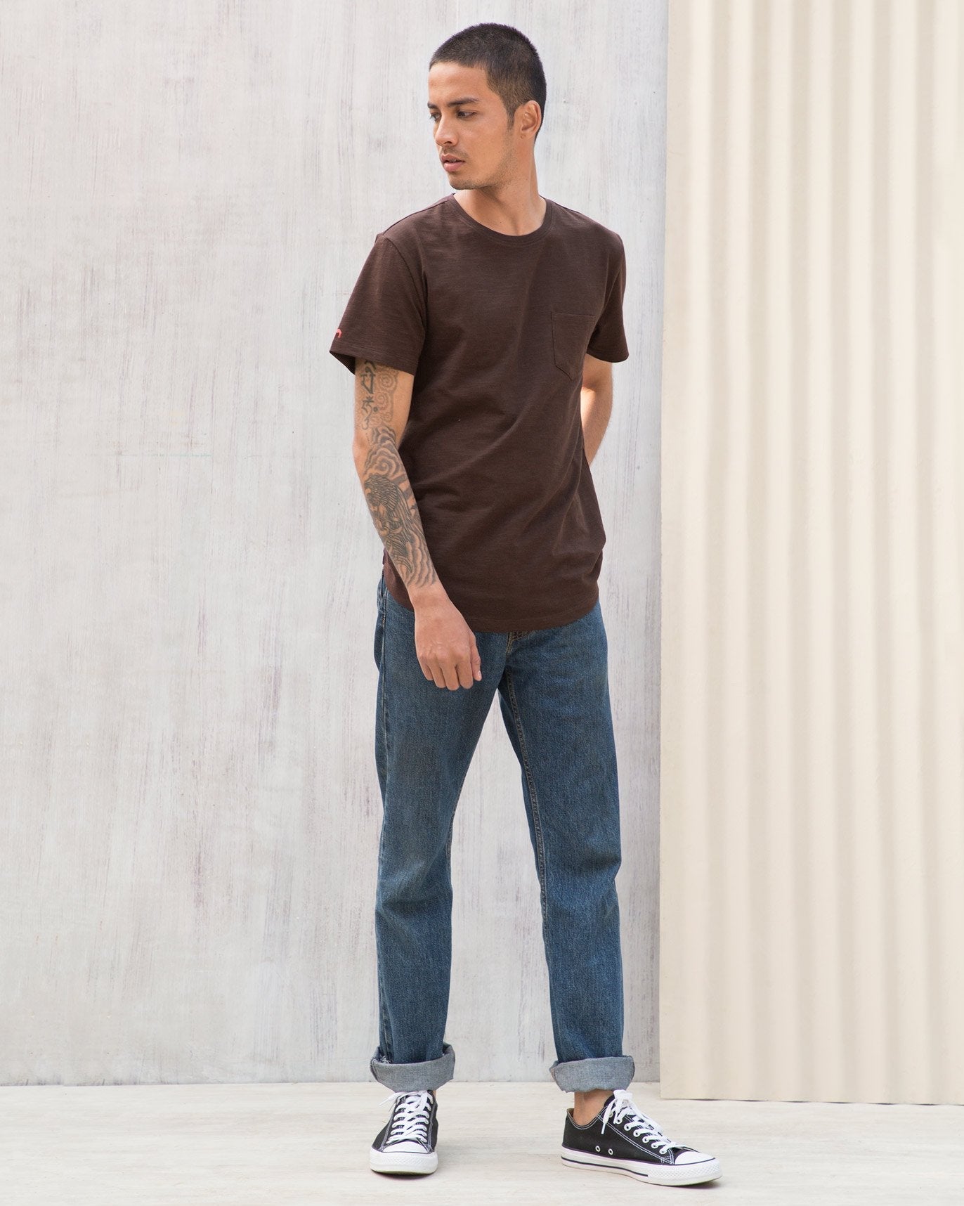 Pocket T-Shirt - Brown