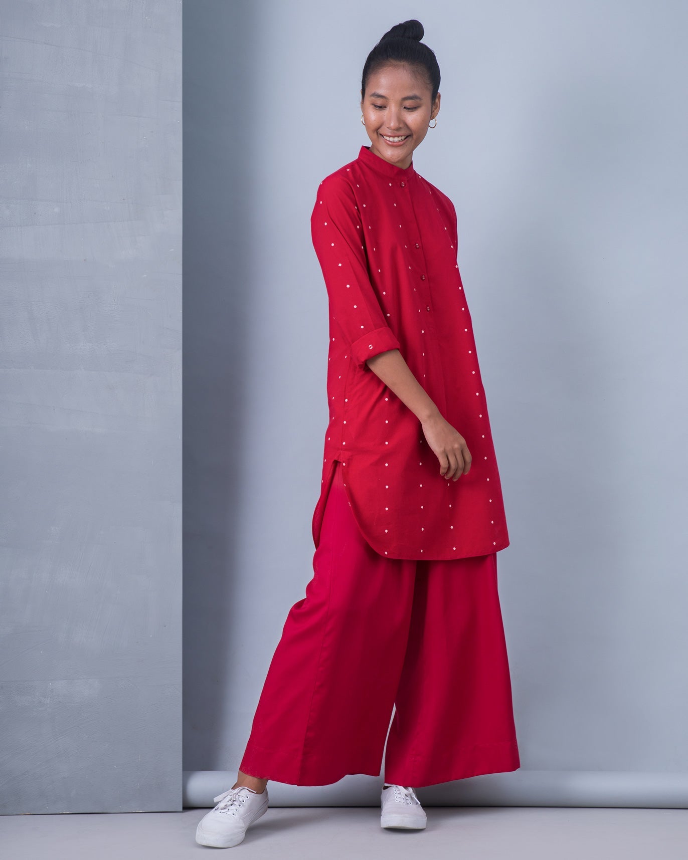 Basic Mid-Length Kurta - Red