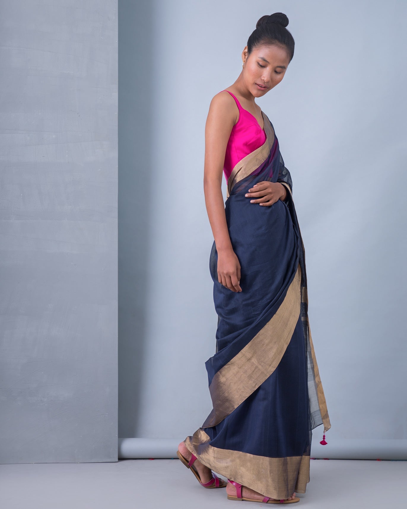 Tribe Sari - Blue & Gold