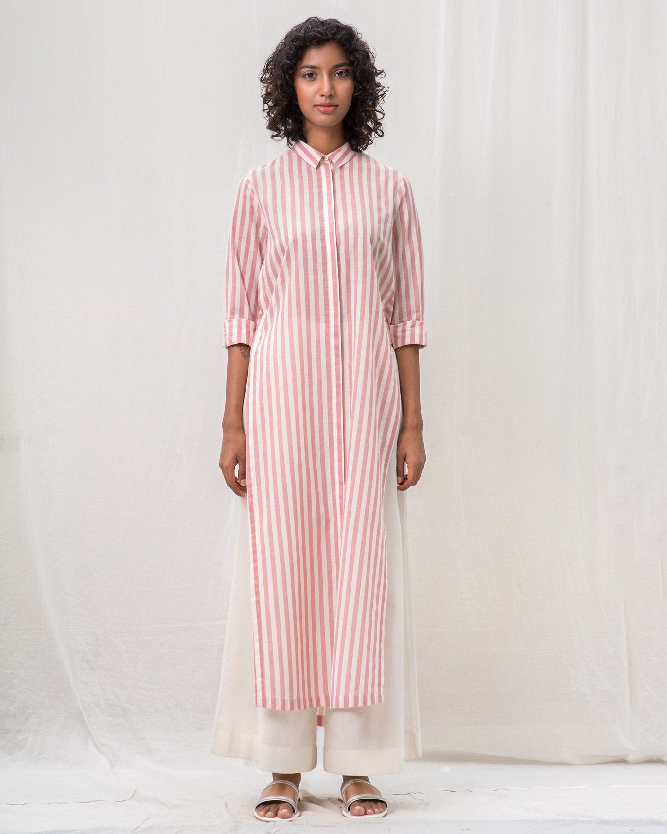 For Many Moons Stripe Kurta - Pink