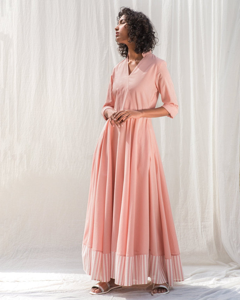 Front Overlap Kurta - Pink