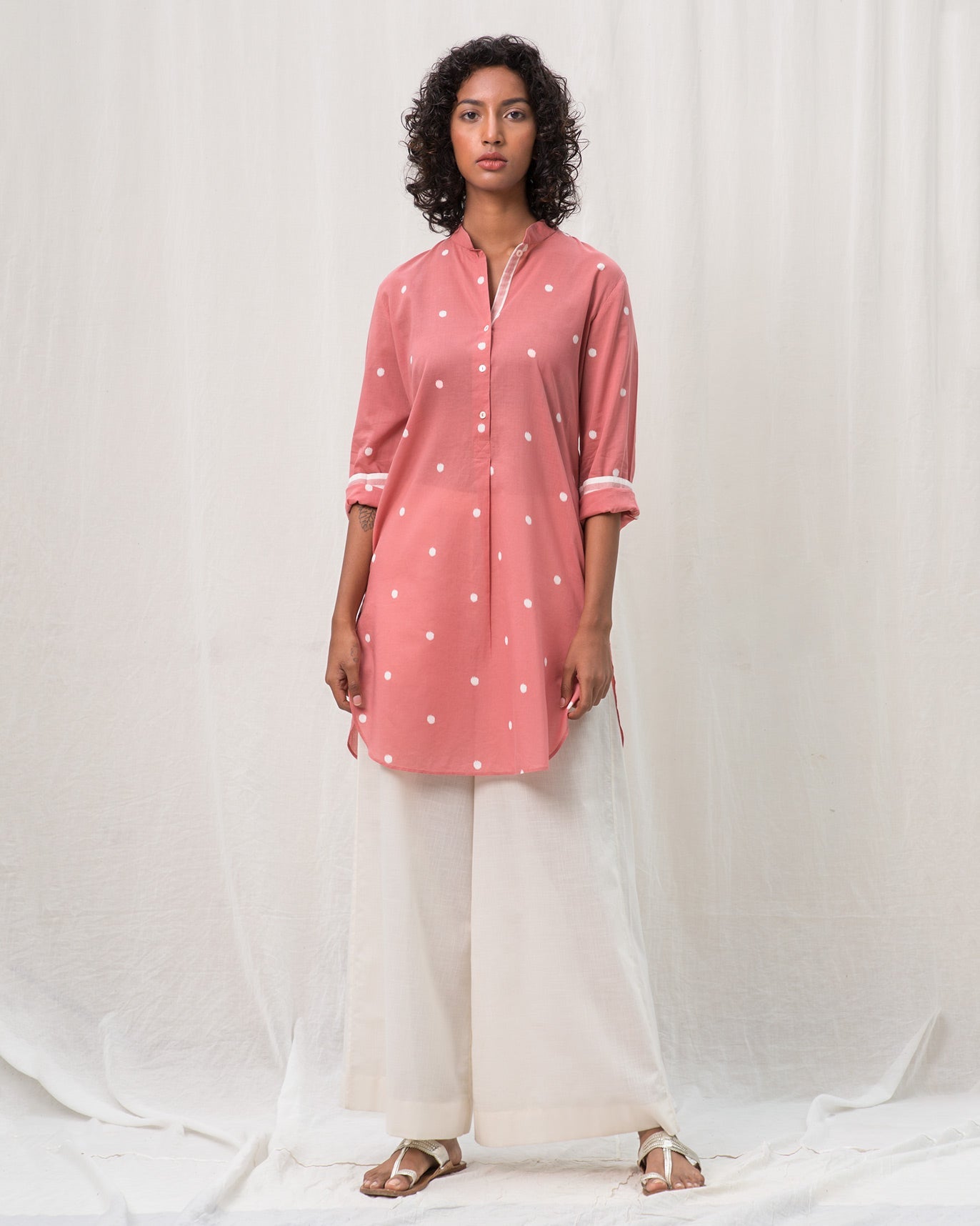 Basic Mid-Length Kurta - Pink