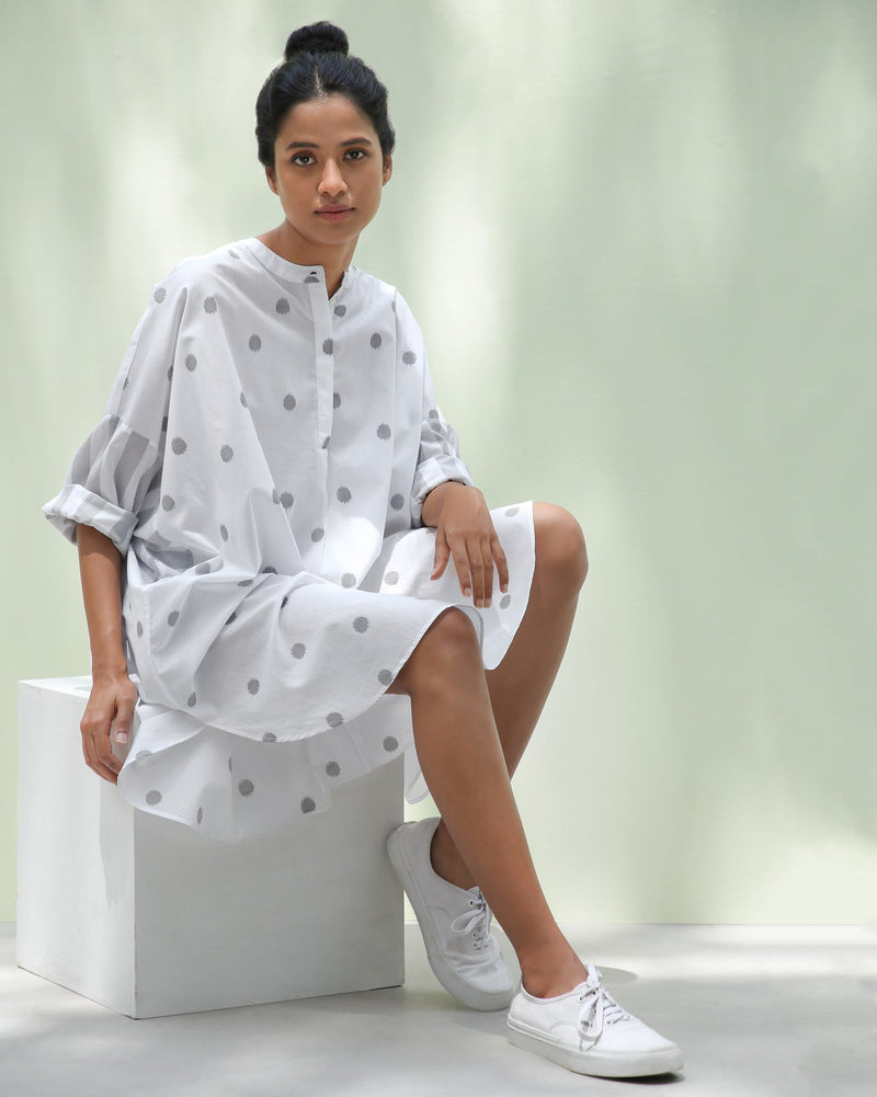 Lazy Sunday Tunic - Grey Ikat