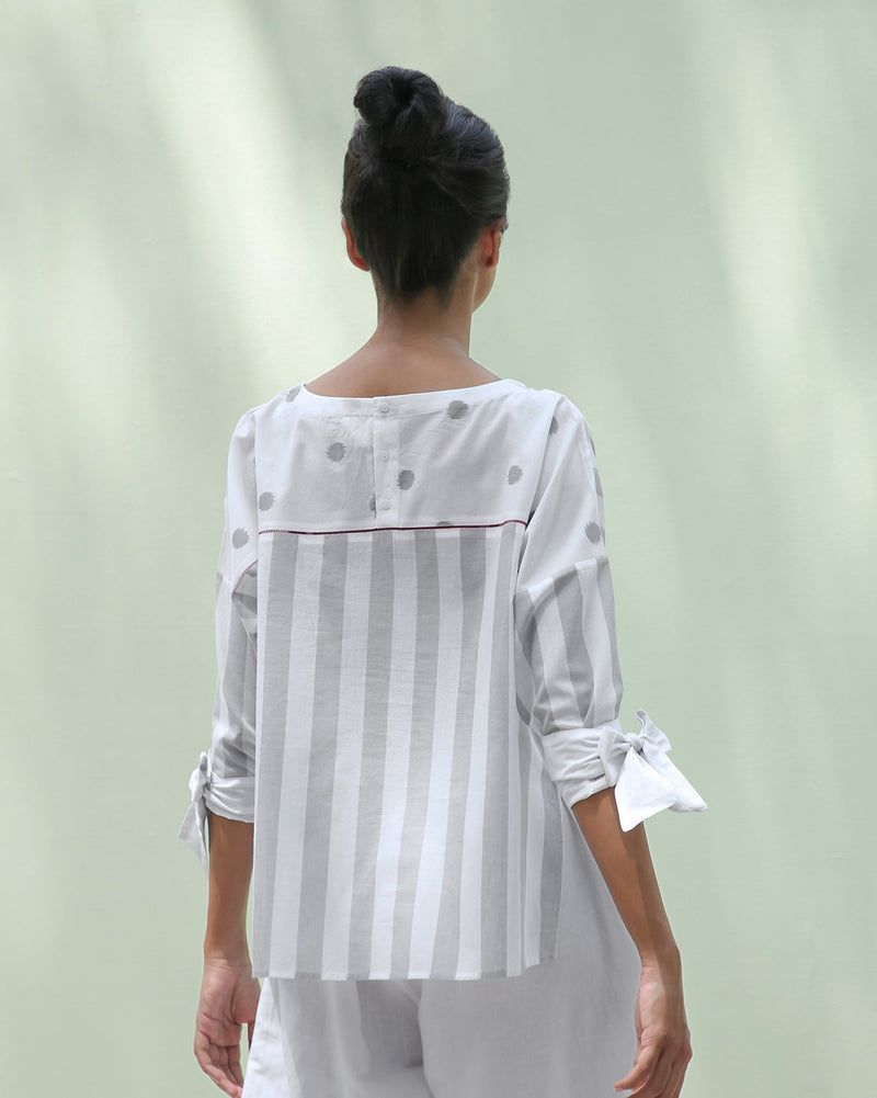 Back Faggoting Stripe Top