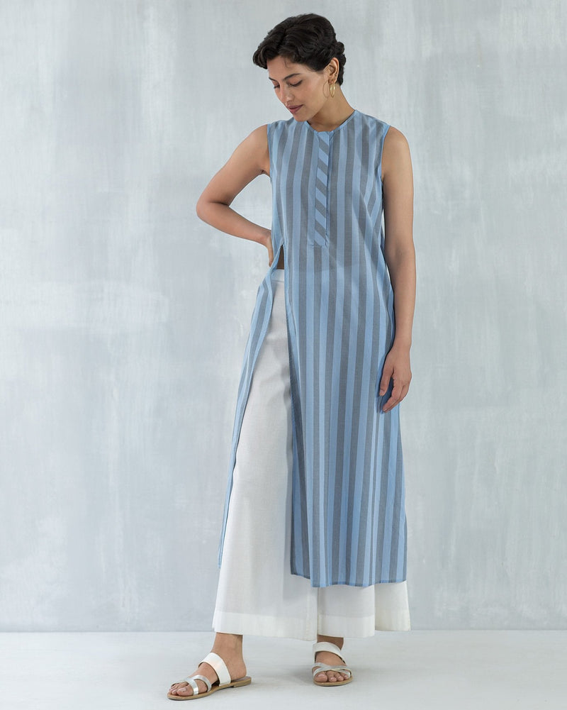 High Slit Stripe Kurta