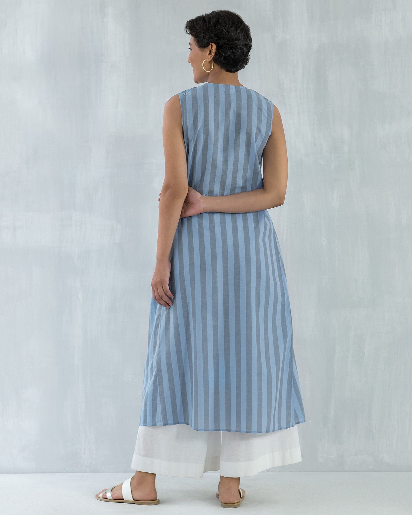 High Slit Stripe Kurta