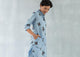 Basic Mid-Length Floral Kurta - Blue