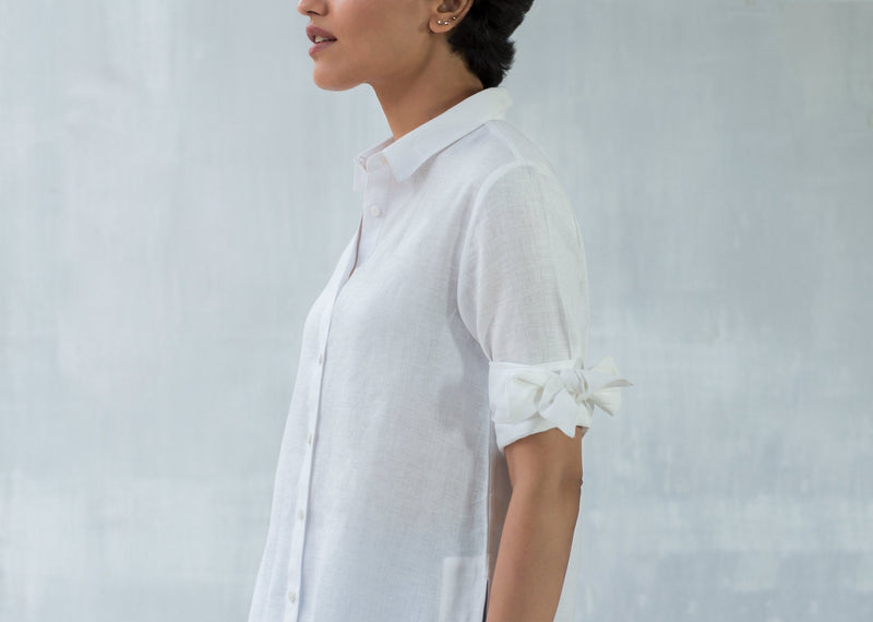 Shift Collar Top - White