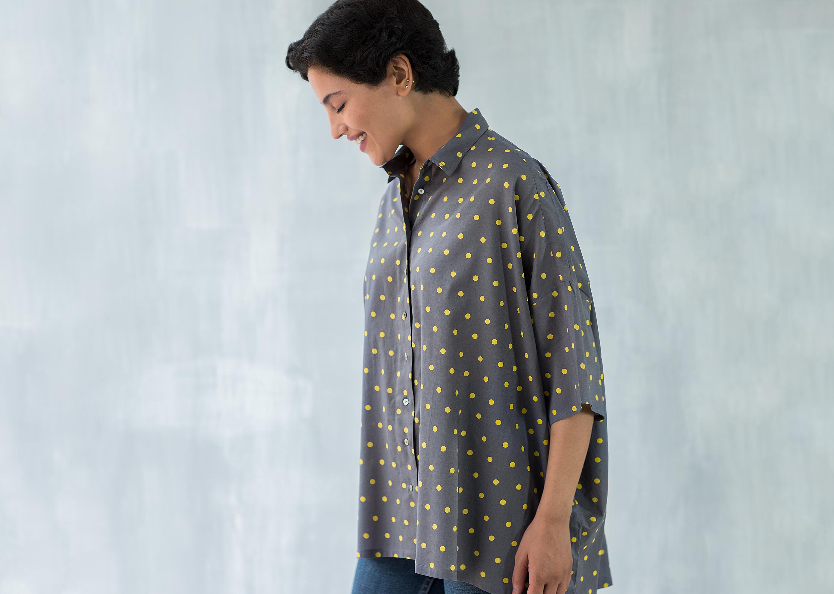 Boxy Dot Pocket Top