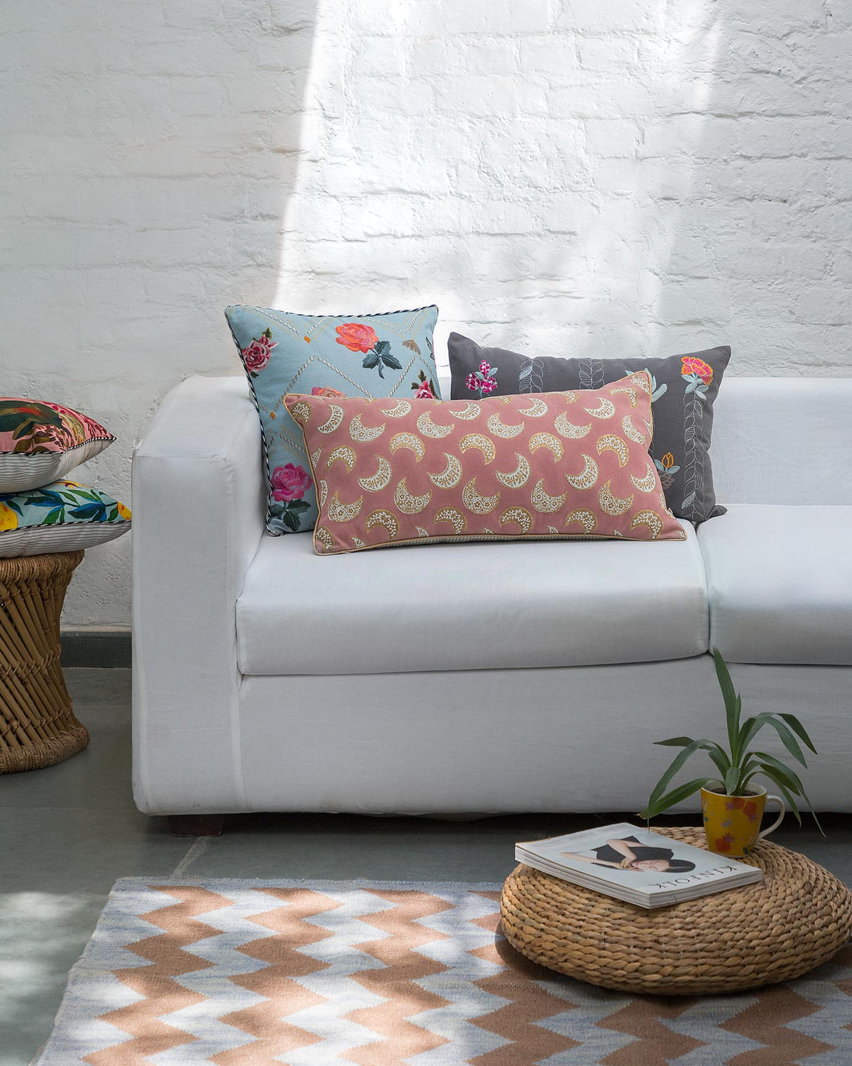 Luna Lumbar Cushion Cover - Pink