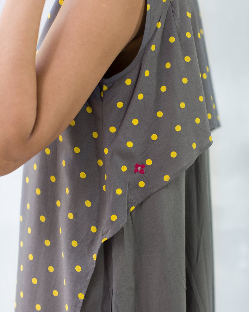 Pleated Dot Back Kurta