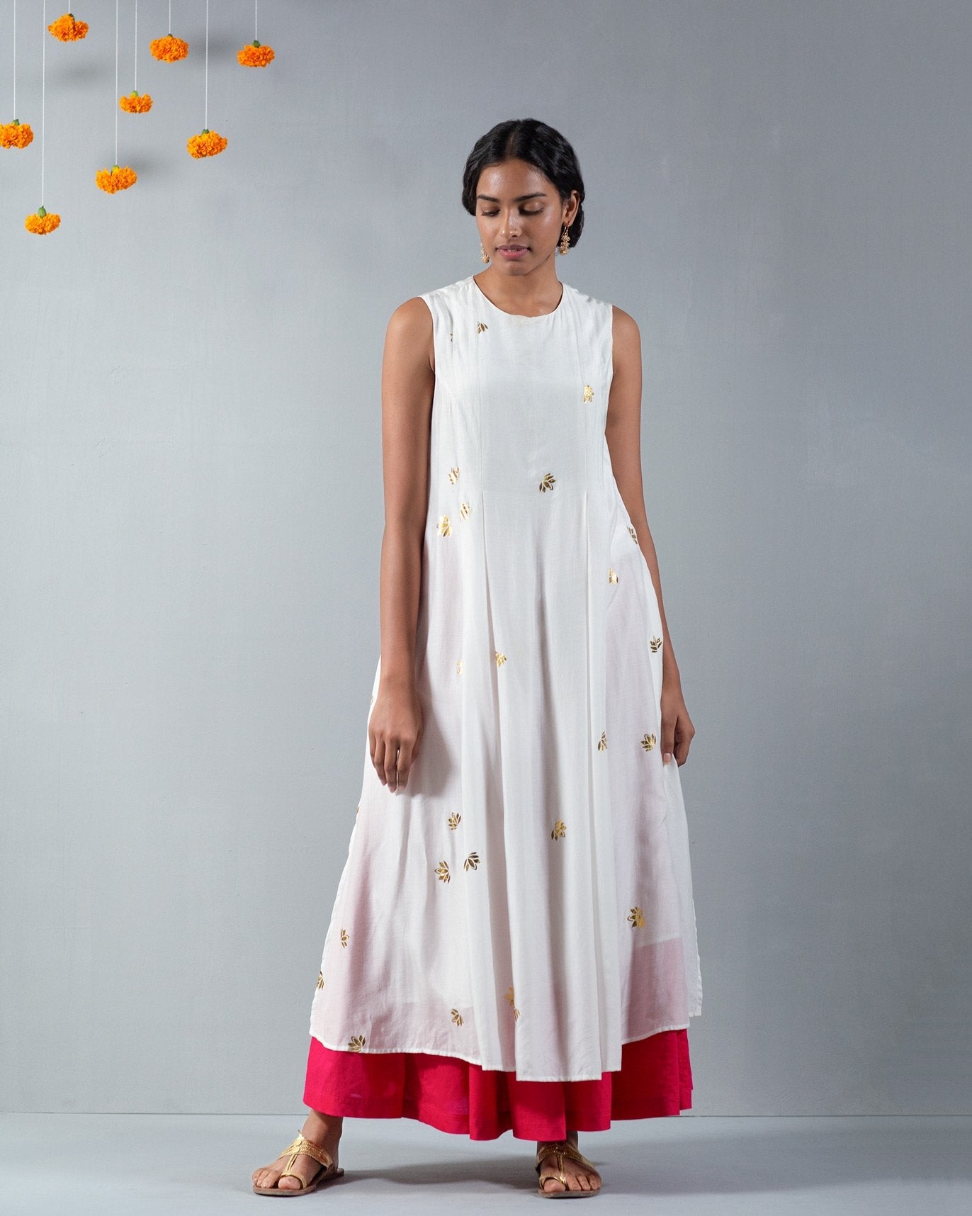 Front Pleat Kurta - Ivory