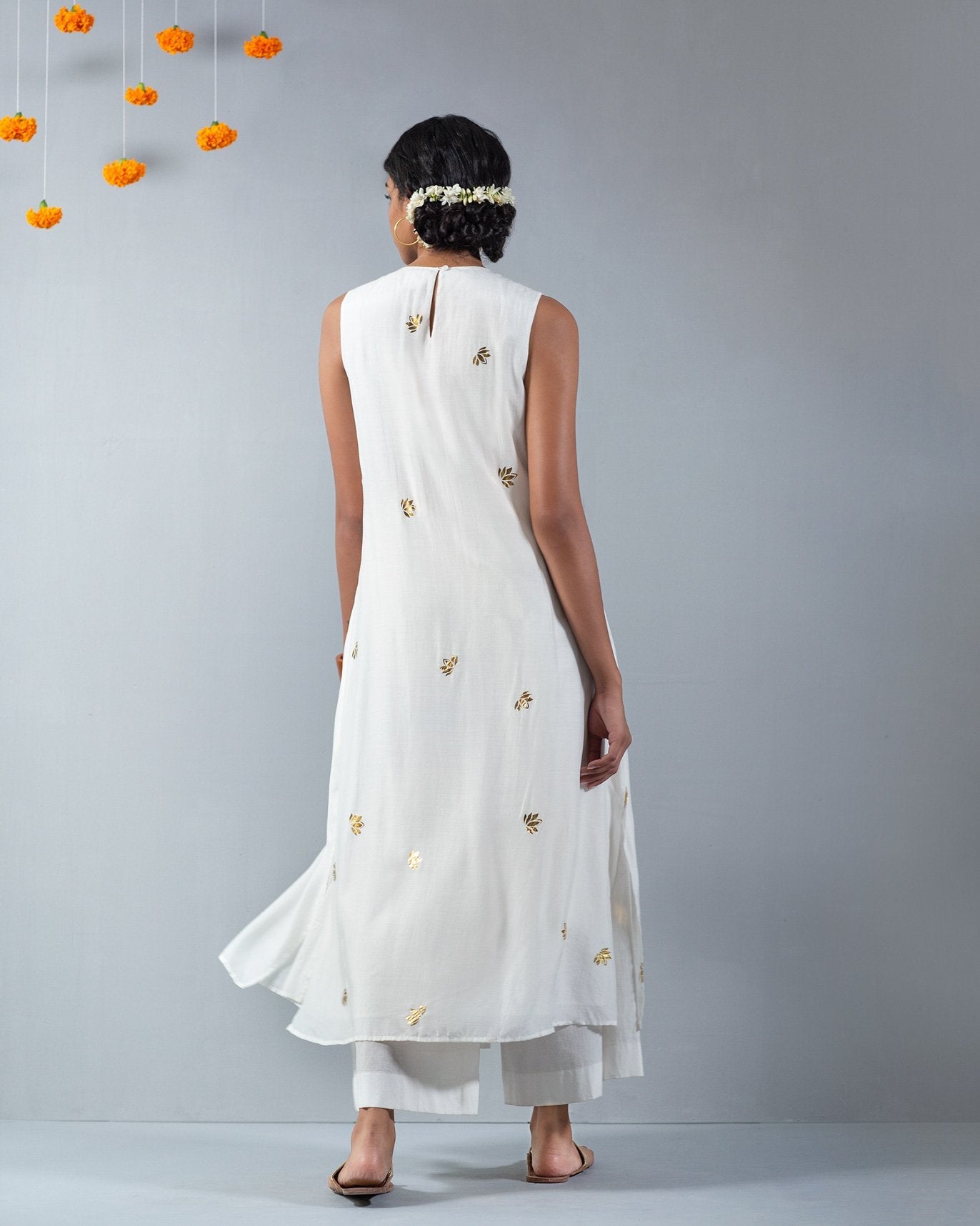 Front Pleat Kurta - Ivory