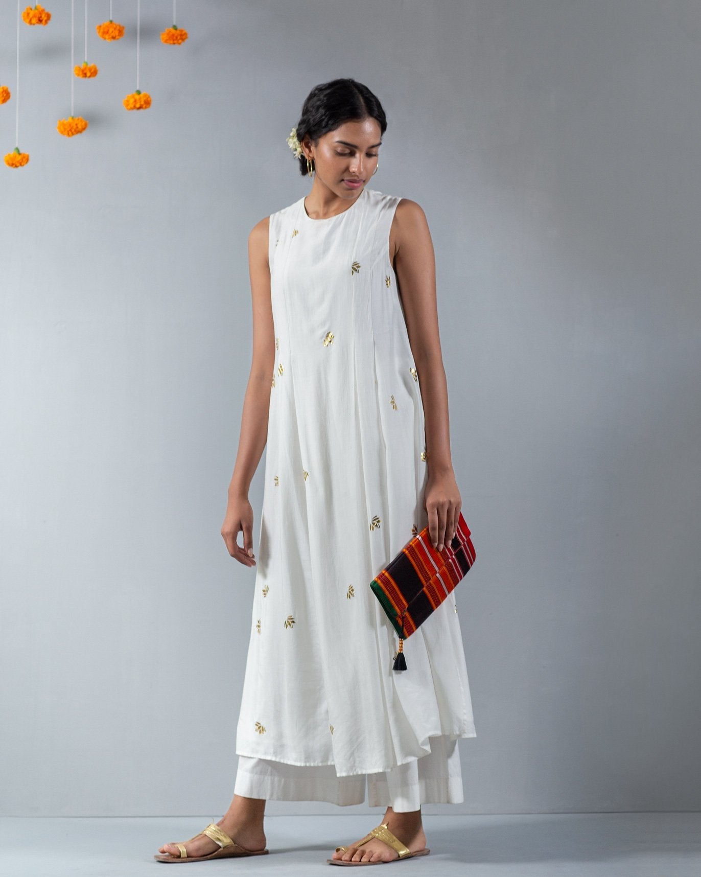 Front Pleat Kurta - Ivory