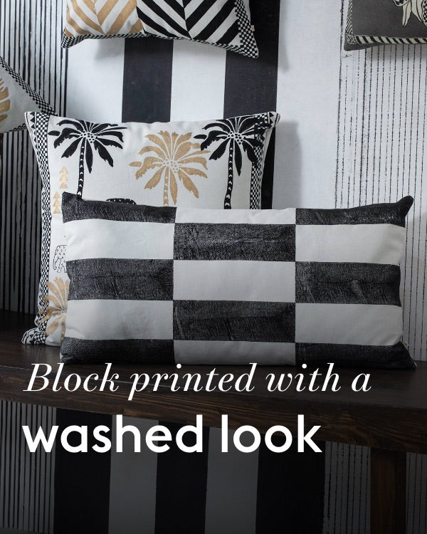 Block printed with a washed look