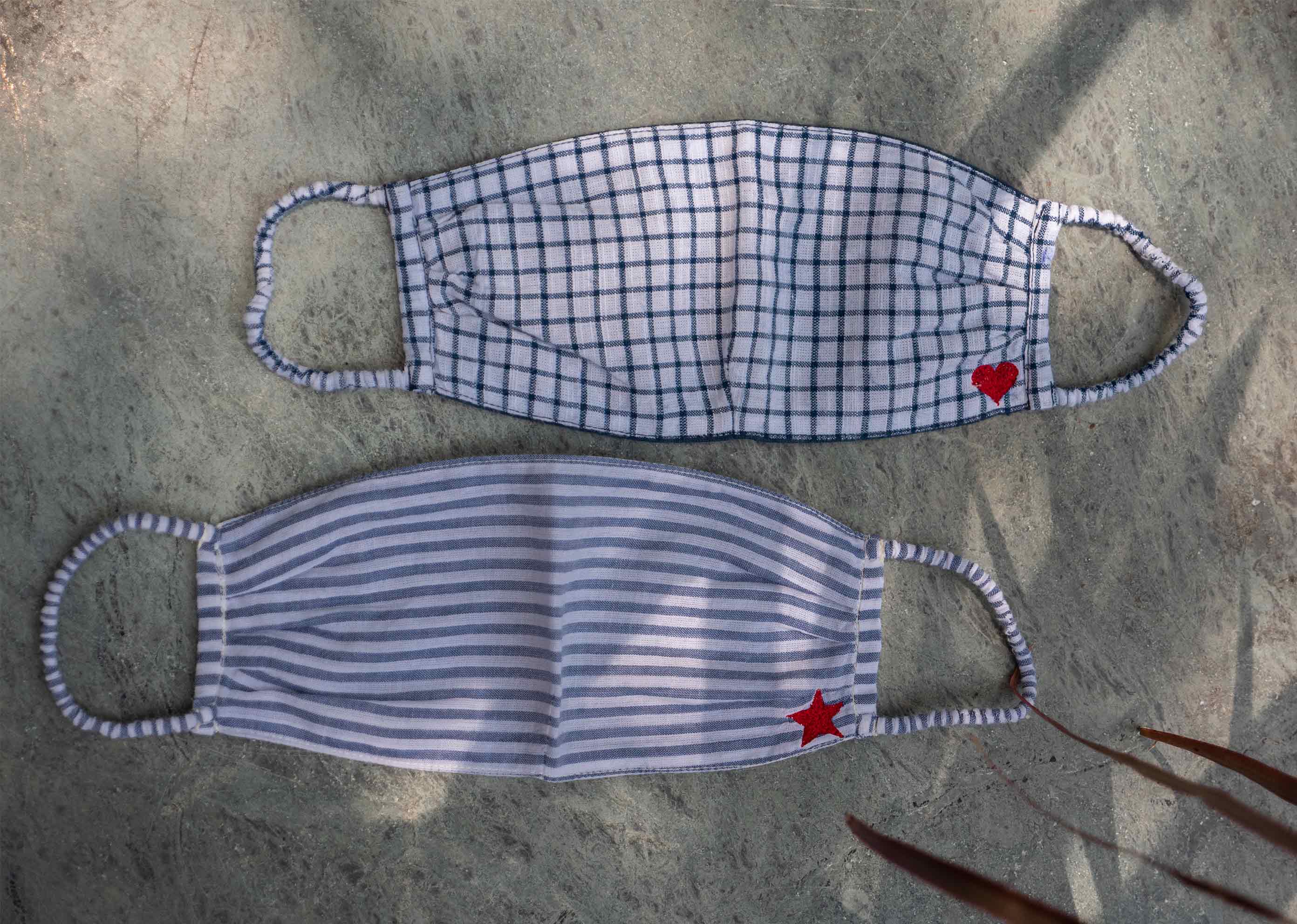 Stripey Gingham Mask (Set of 2)